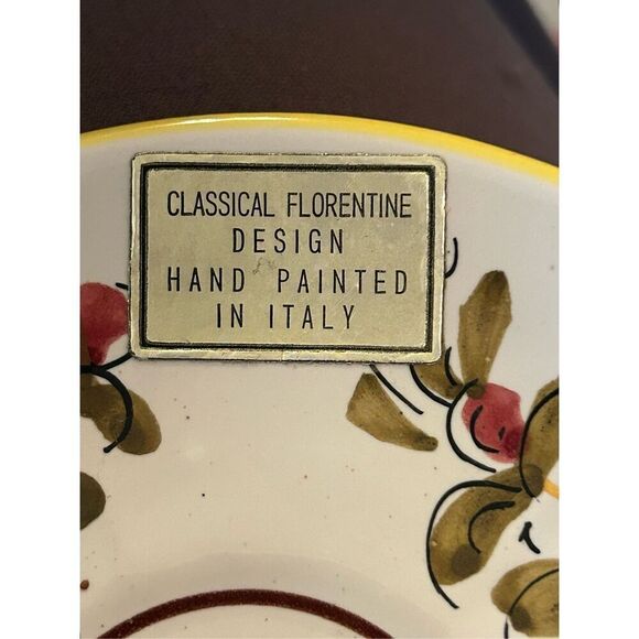 Classical Florentine Design Tea Cup Saucer Hand Painted Italy - Picture 7 of 7